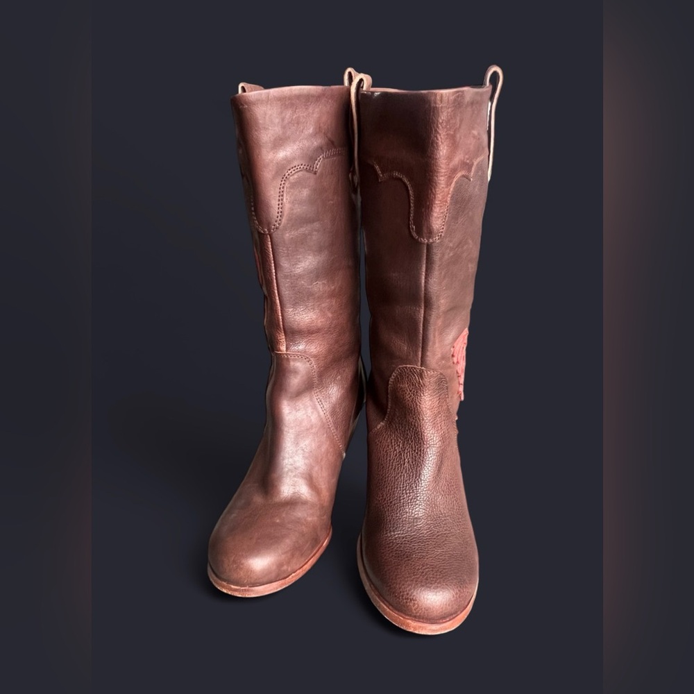 VINTAGE Camper Twins western-style leather boots with patchwork EU 38 (7.5) - Picture 5 of 8